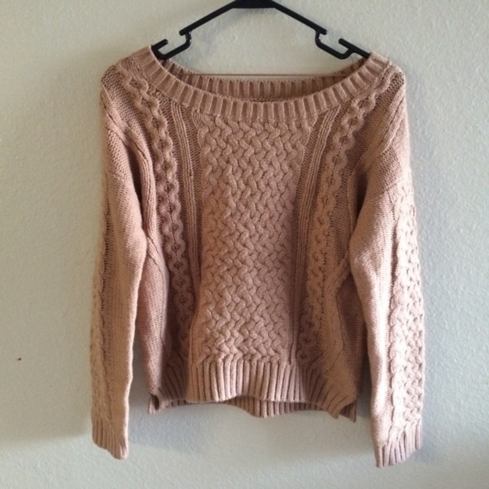 Fall cozy lounging cable knit crop sweater